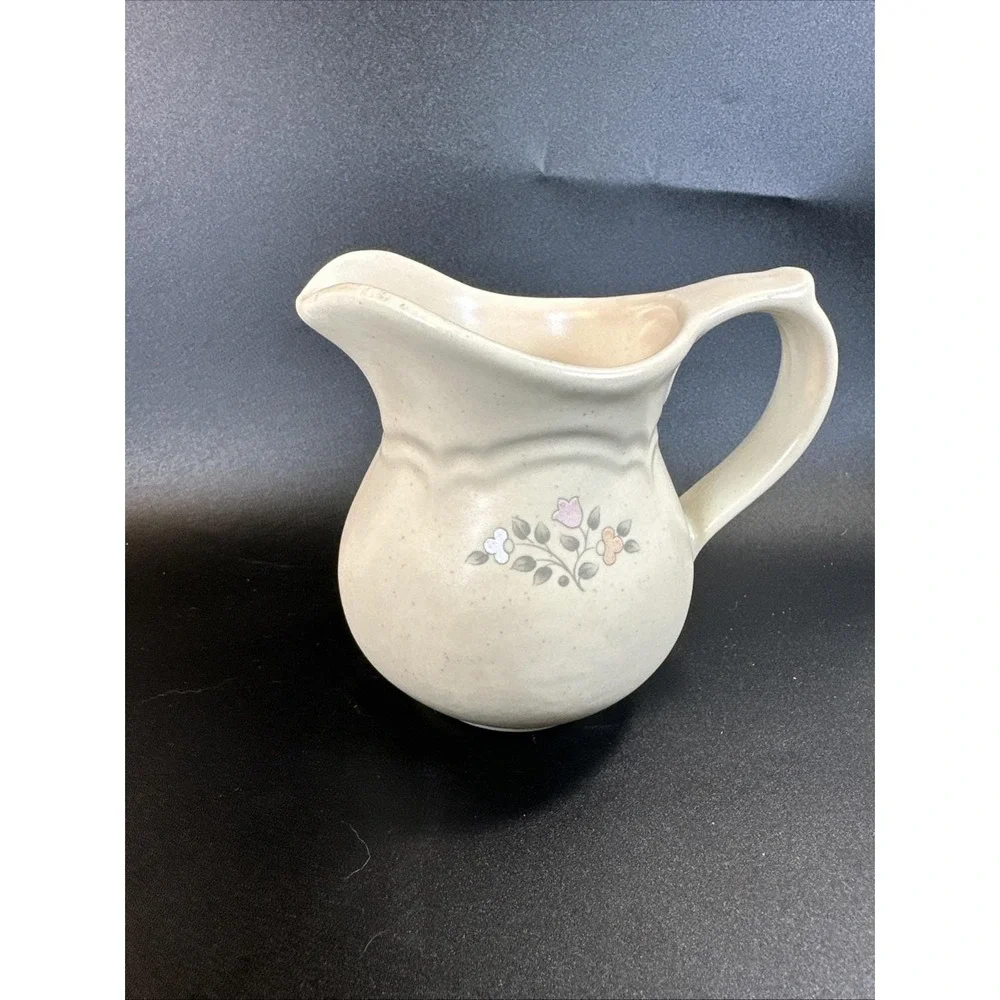 Vintage Pfaltzgraff Remembrance Creamer Floral Beige Retired Old Castle